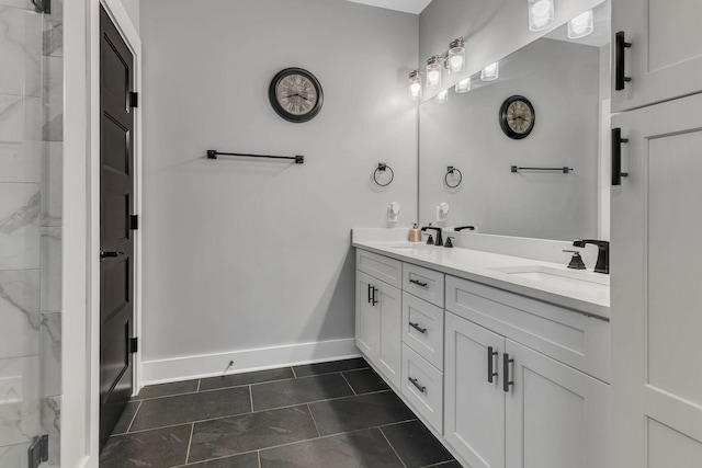 bathroom featuring tile patterned floors and vanity