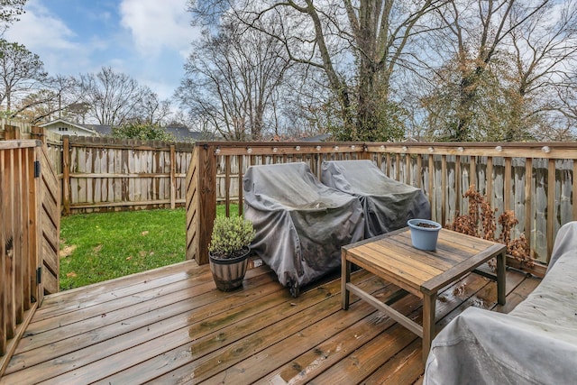 deck featuring grilling area