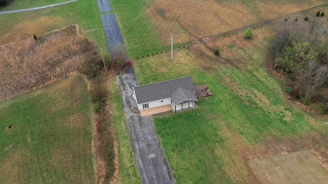 drone / aerial view with a rural view