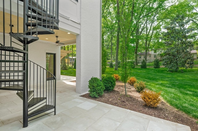 view of patio / terrace with ceiling fan