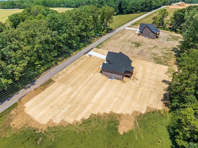 drone / aerial view with a rural view