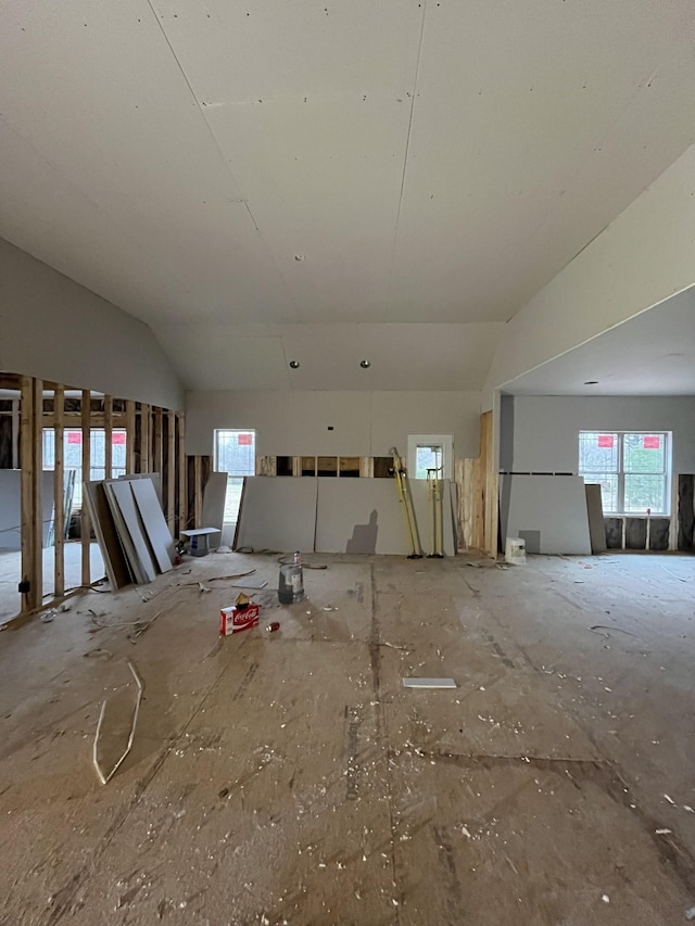 misc room featuring vaulted ceiling