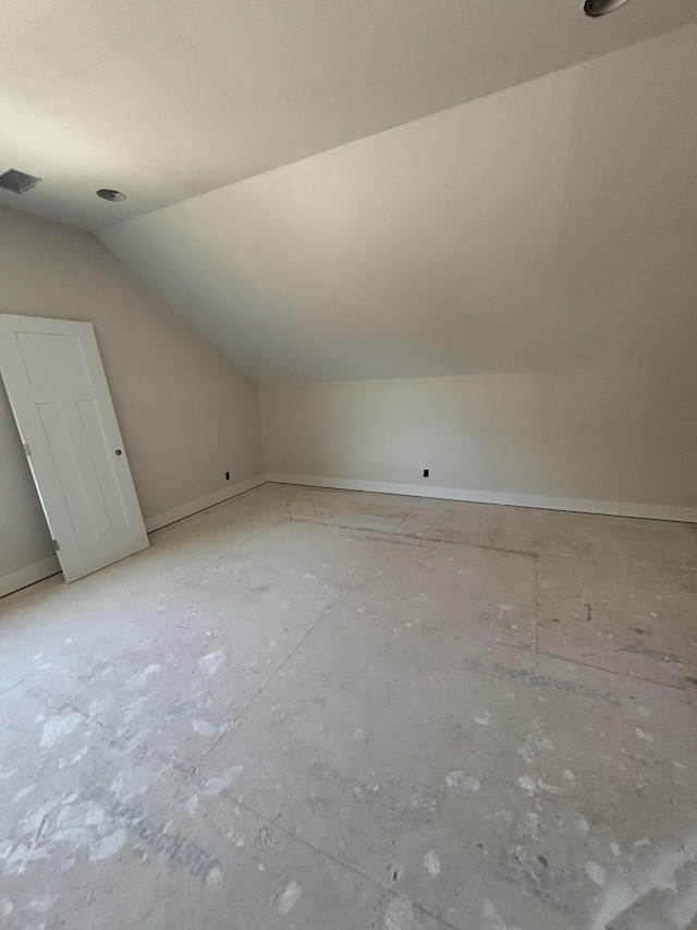 bonus room featuring lofted ceiling