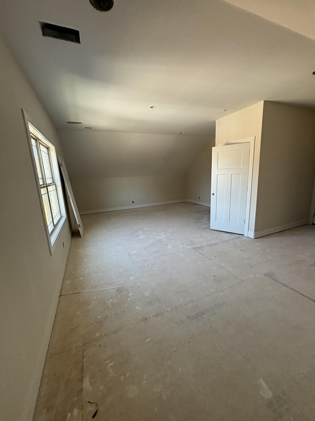 bonus room with lofted ceiling