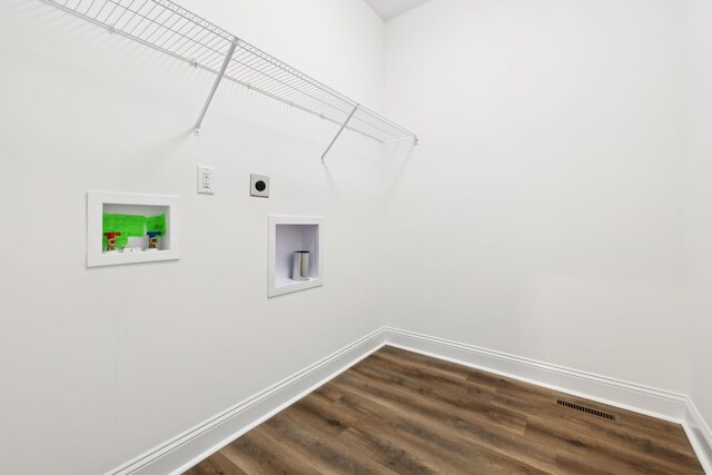 laundry room with visible vents, washer hookup, baseboards, laundry area, and hookup for an electric dryer