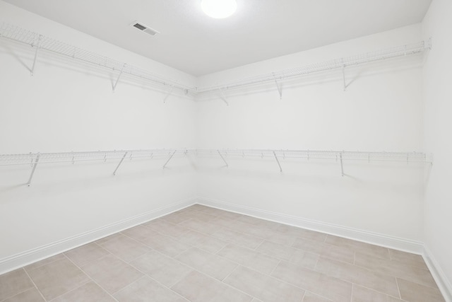 spacious closet with visible vents