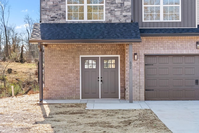 entrance to property with a garage