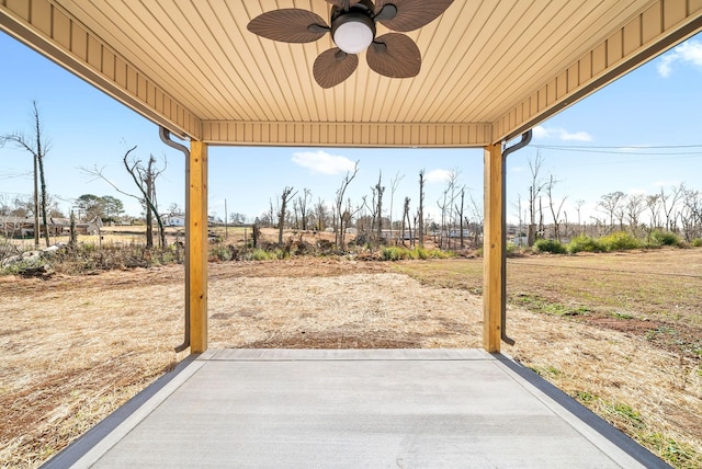 view of patio with ceiling fan