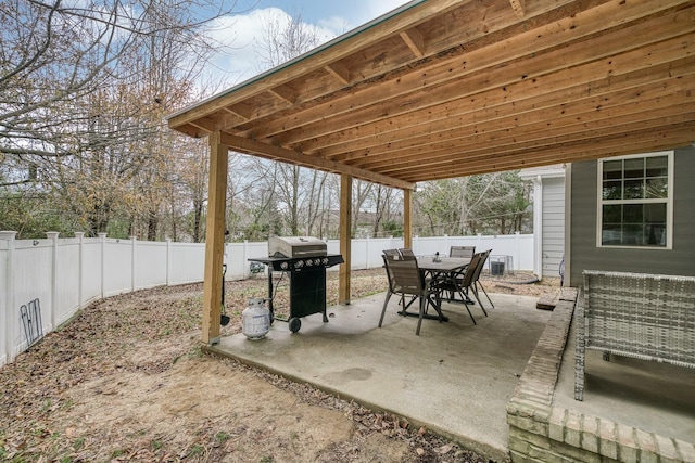 view of patio / terrace featuring a grill