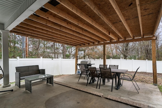 view of patio featuring area for grilling