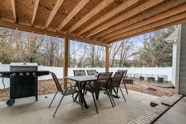 view of patio featuring area for grilling