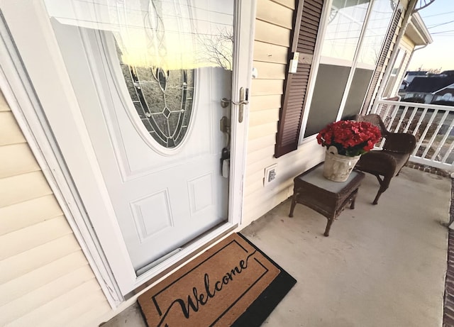 view of doorway to property