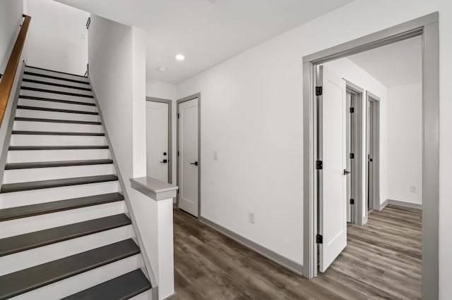 interior space with hardwood / wood-style floors