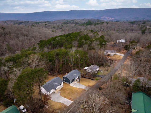 bird's eye view featuring a mountain view