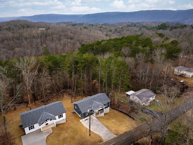 bird's eye view featuring a mountain view