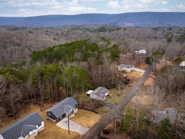 aerial view featuring a mountain view