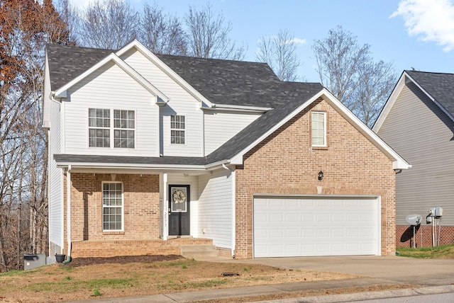 view of property with a garage