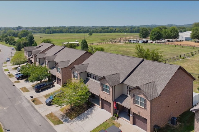 bird's eye view featuring a rural view