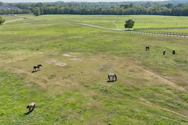 aerial view featuring a rural view