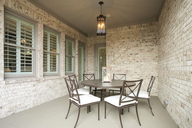 exterior space with outdoor dining space