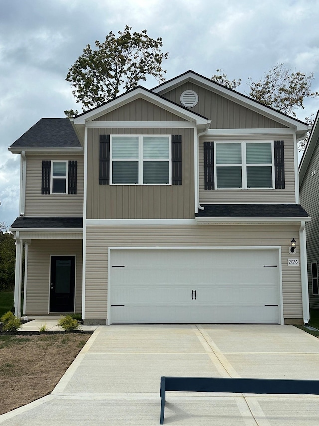 view of front facade with a garage