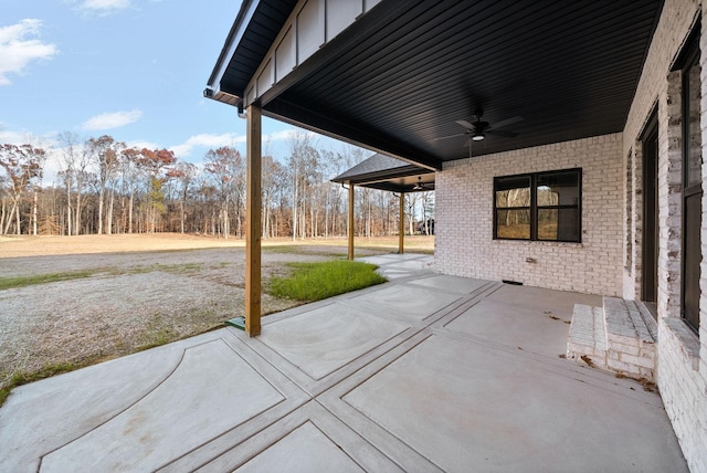 view of patio / terrace with ceiling fan