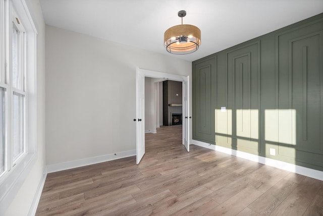 empty room featuring light hardwood / wood-style floors