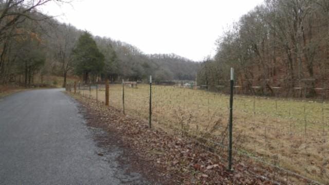 view of street featuring a rural view