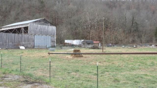 view of yard with an outbuilding