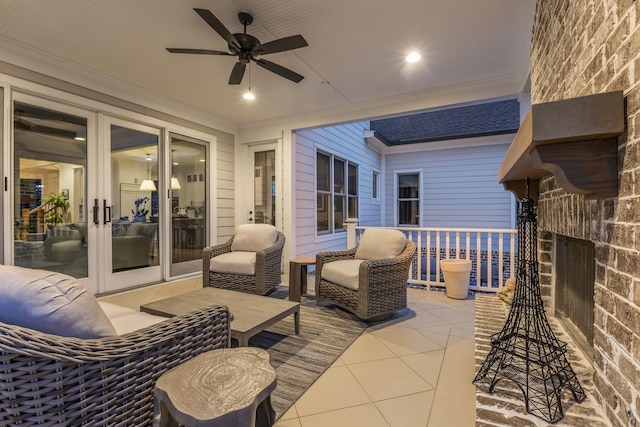 view of patio with ceiling fan