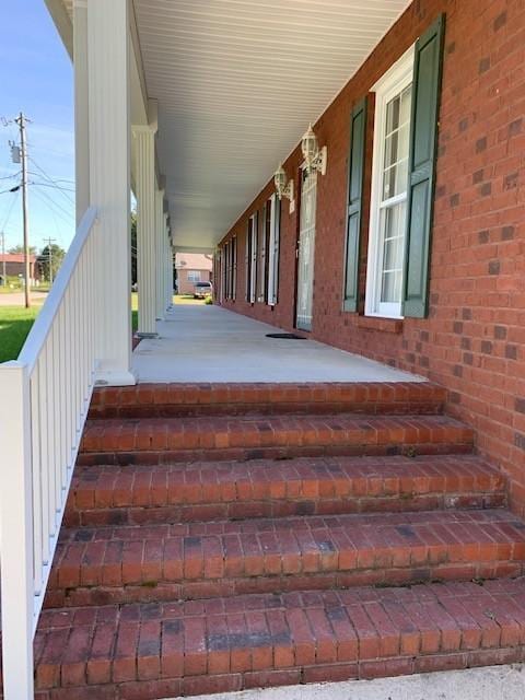 exterior space featuring covered porch