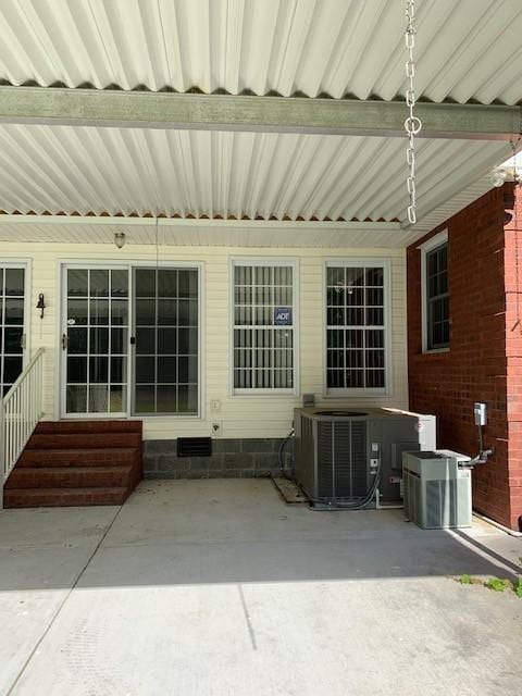 view of patio / terrace featuring central AC unit