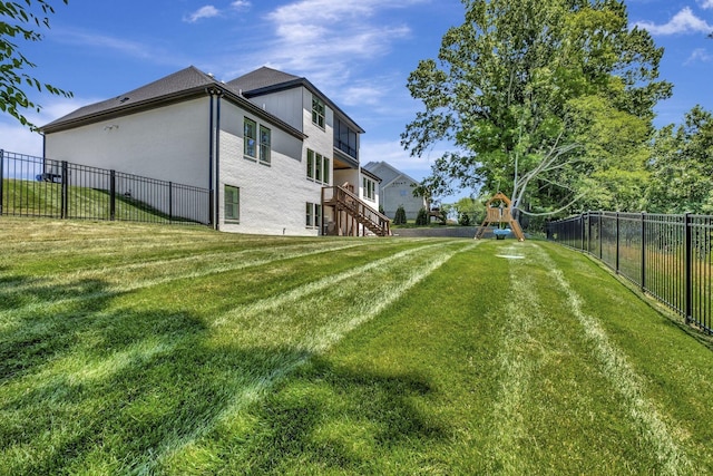 view of yard featuring a playground