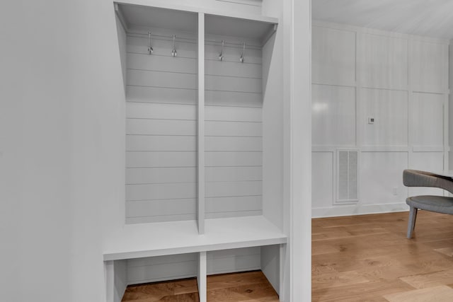 mudroom featuring light hardwood / wood-style floors