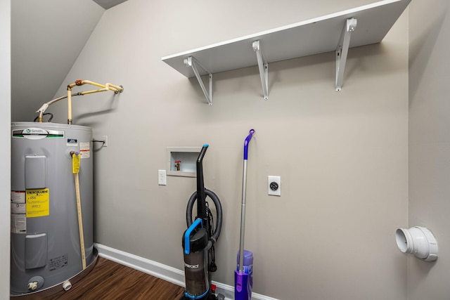 utility room featuring electric water heater