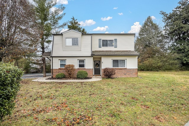 view of property with a front lawn