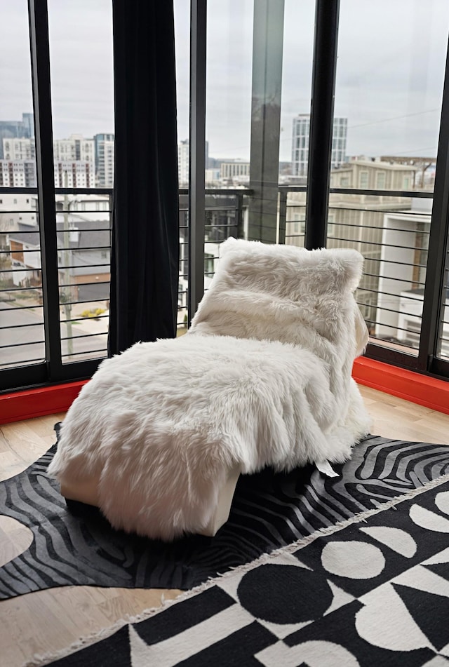 bedroom with hardwood / wood-style flooring