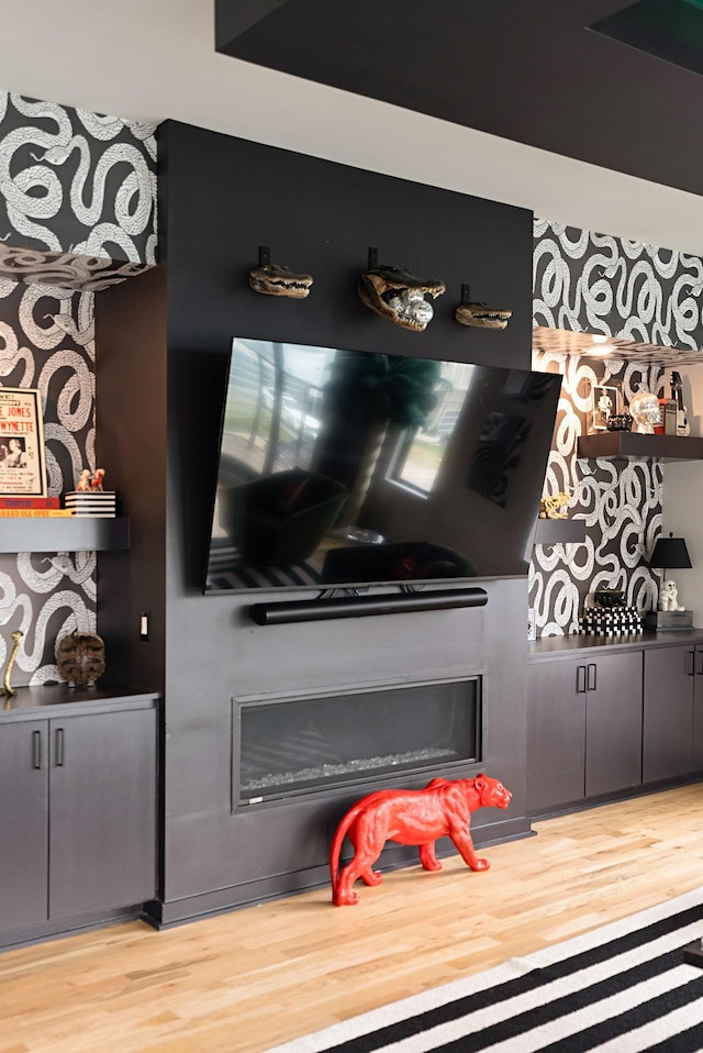 interior space with hardwood / wood-style flooring