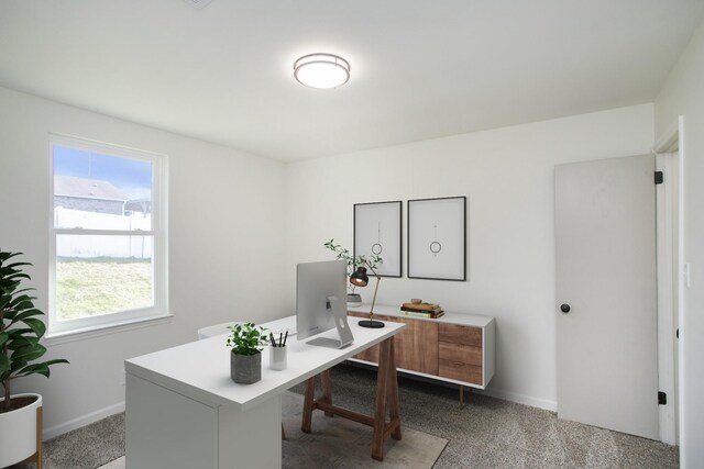 home office with carpet and plenty of natural light