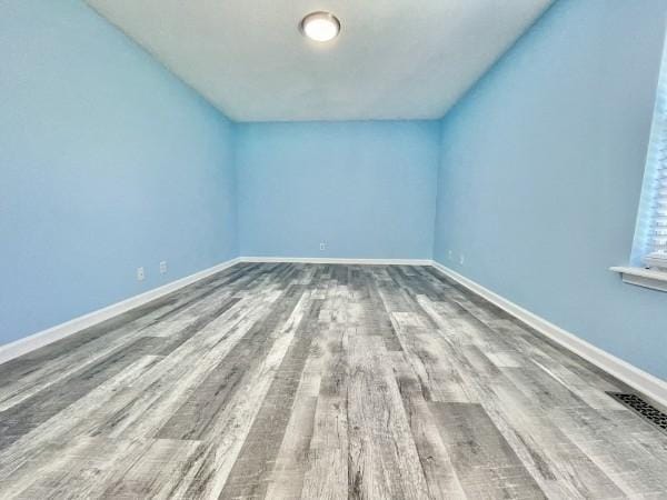 empty room featuring wood-type flooring