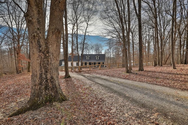 view of front of property featuring driveway