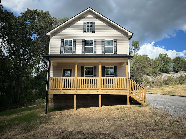 front of property with a porch