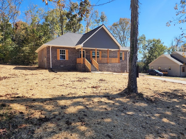 view of front of property with a porch