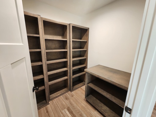 walk in closet featuring light hardwood / wood-style floors