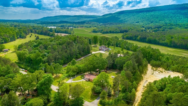 aerial view featuring a mountain view