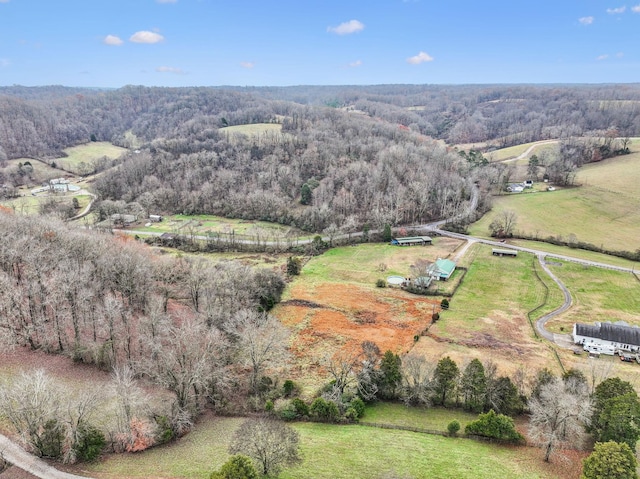 drone / aerial view with a rural view