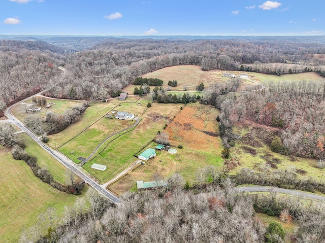 bird's eye view with a rural view