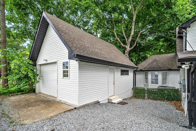 view of garage