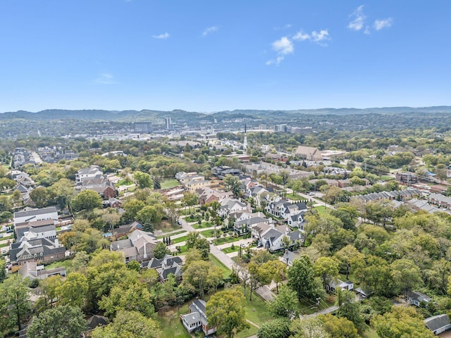 aerial view with a mountain view