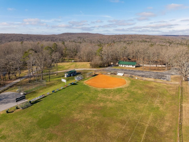 bird's eye view with a rural view